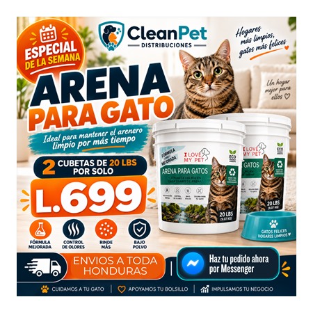 2 Cubetas de 20 libras - Arena para gato